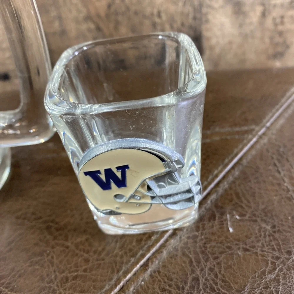 WA Huskies Football GLASS MUG TANKARD‎ STEIN 14 OZ. PEWTER Logo Shot Glass